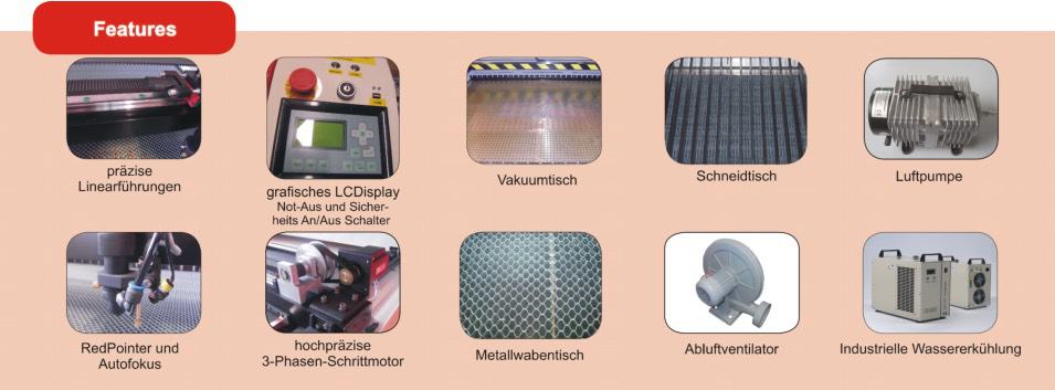 Ausstattung der tt-900 Lasermaschine